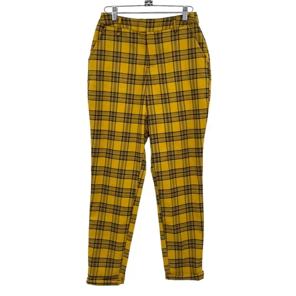 Hot Topic Plus Size Plaid Jeans Green Blue Plaid Strap Ultra Hi